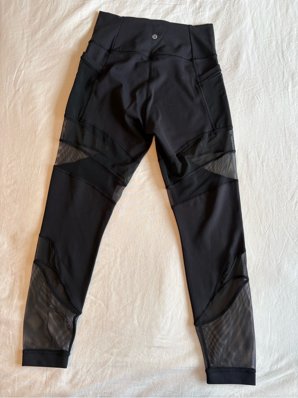 lululemon athletica Black Mesh-Panel Leggings size 10 - Picture 4 of 9